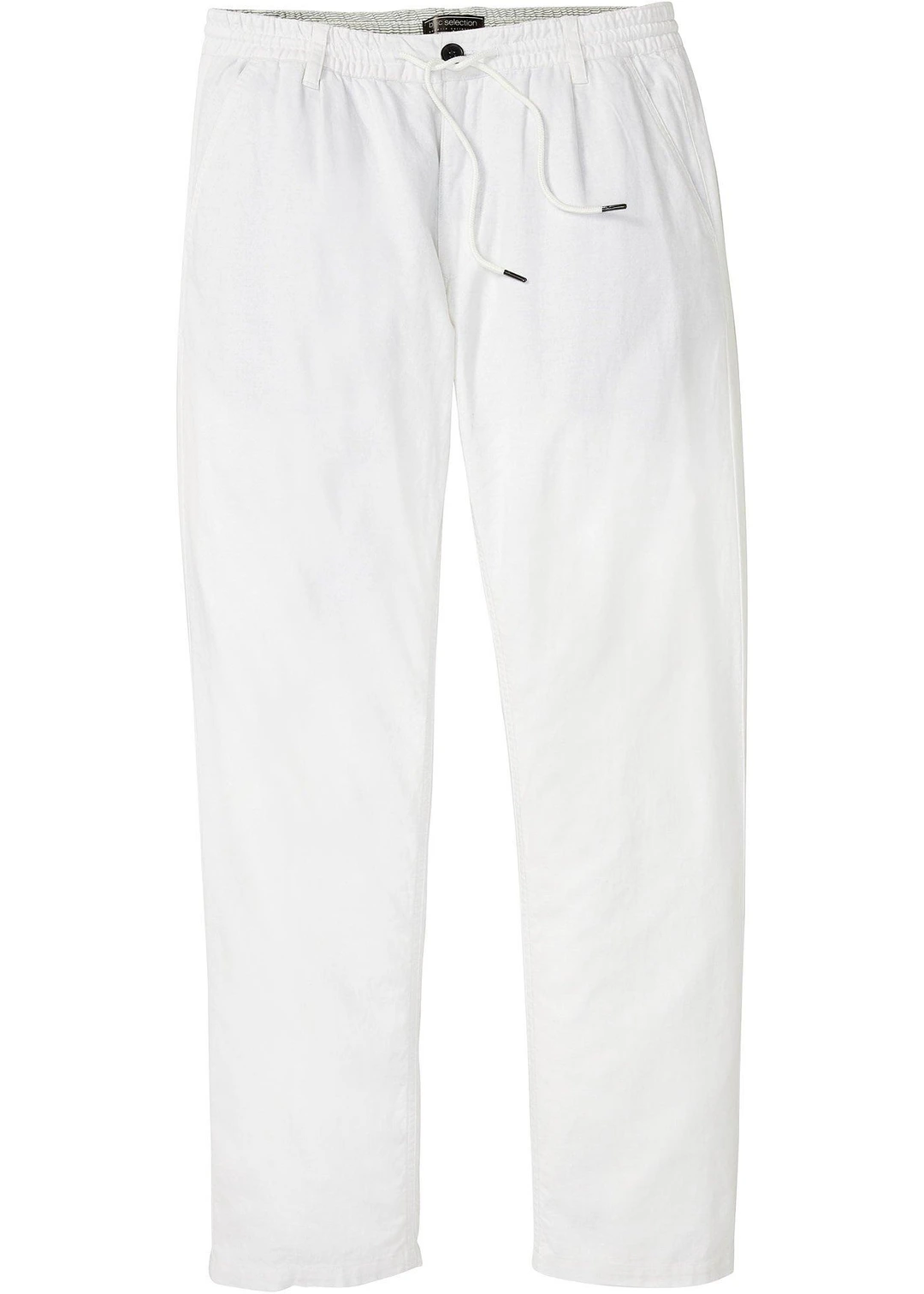 Pantalon jogger droit en lin mélangé, loose