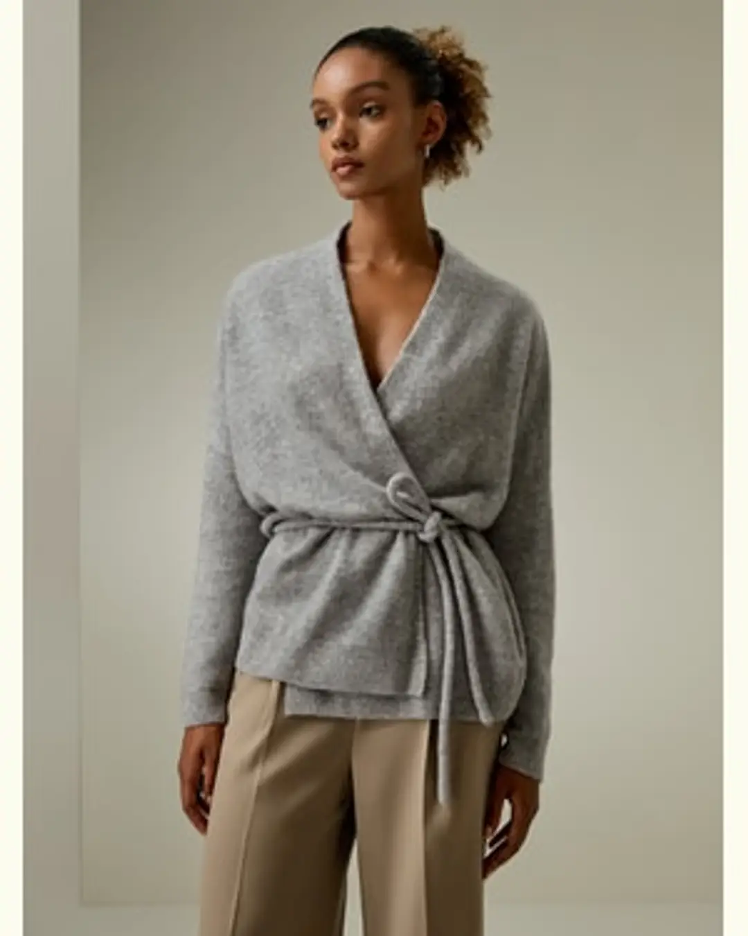 LILYSILK Cardigan En Tricot Devant Cache-Cœur Charme Classique Offrant Chaleur Tout En Restant Délicieusement Léger Gris Xl