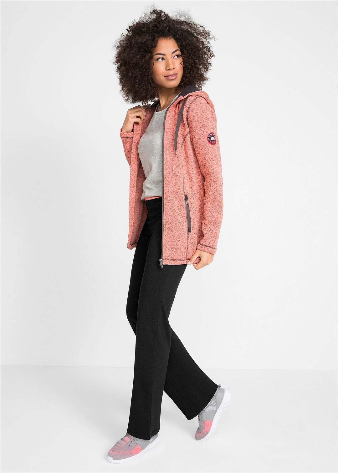 Pantalon de sport en coton, jambes évasées