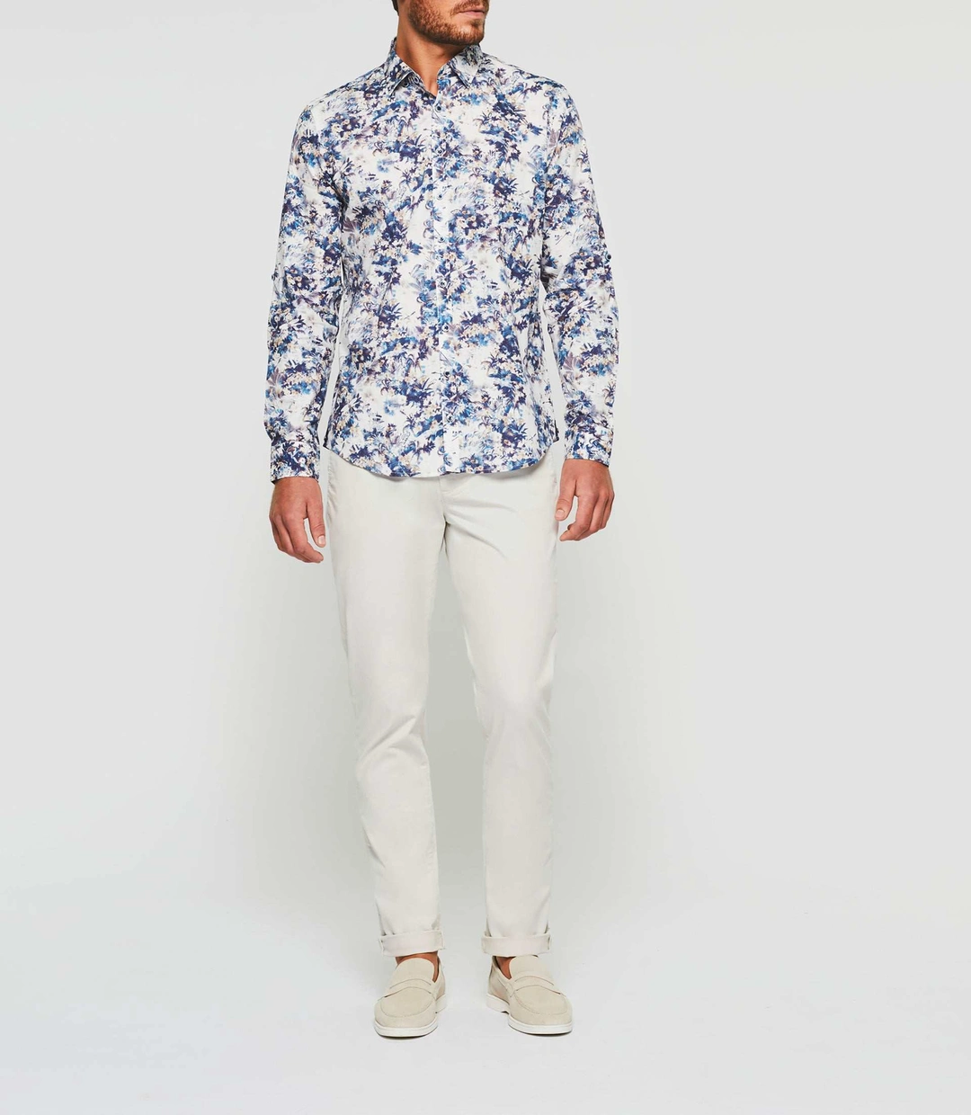 IZAC - Chemise imprimée blanche et marine ''Koala''