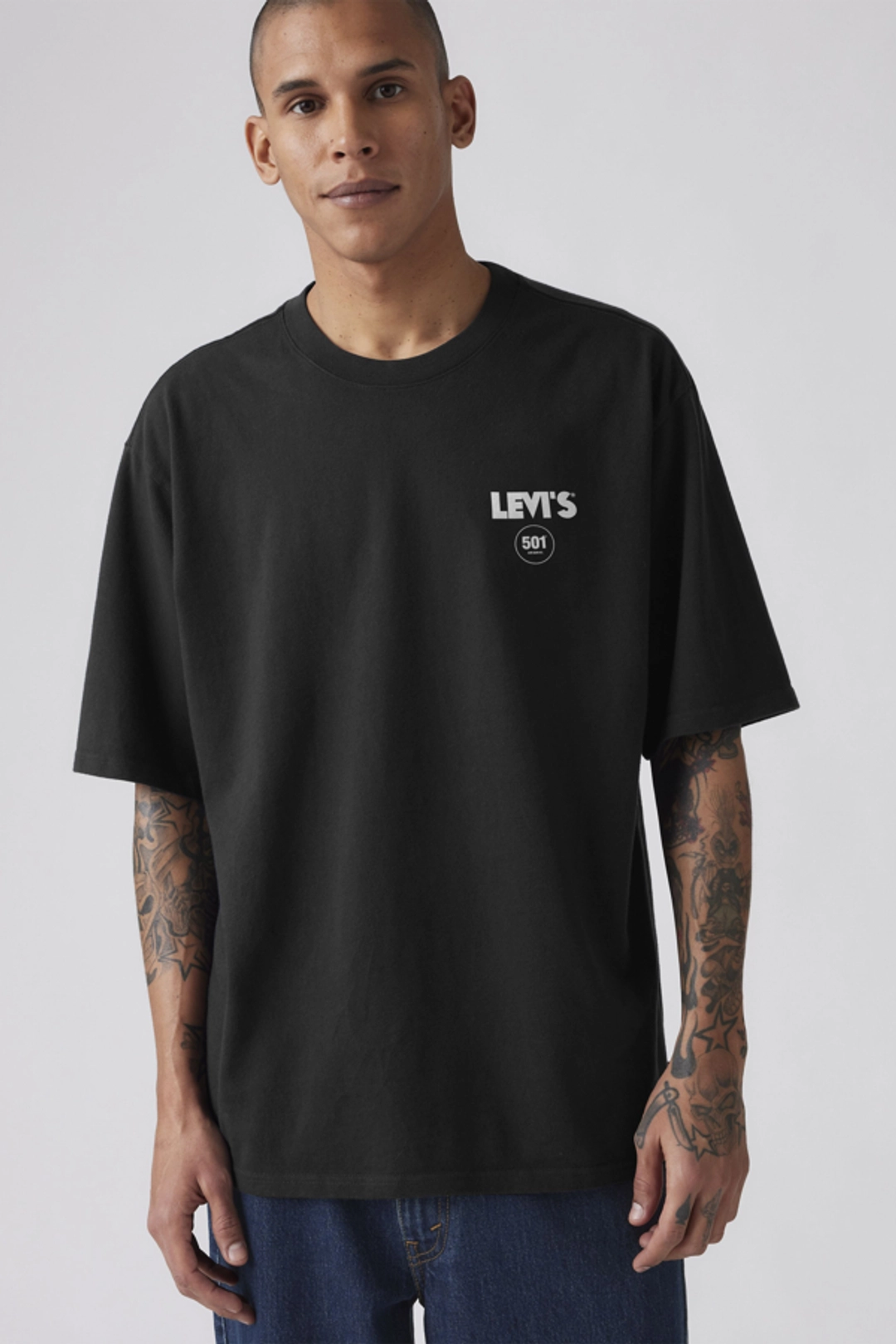 Levi's T Shirt Manche Mi Longue - Homme - Noir / Jet Black - 2XL