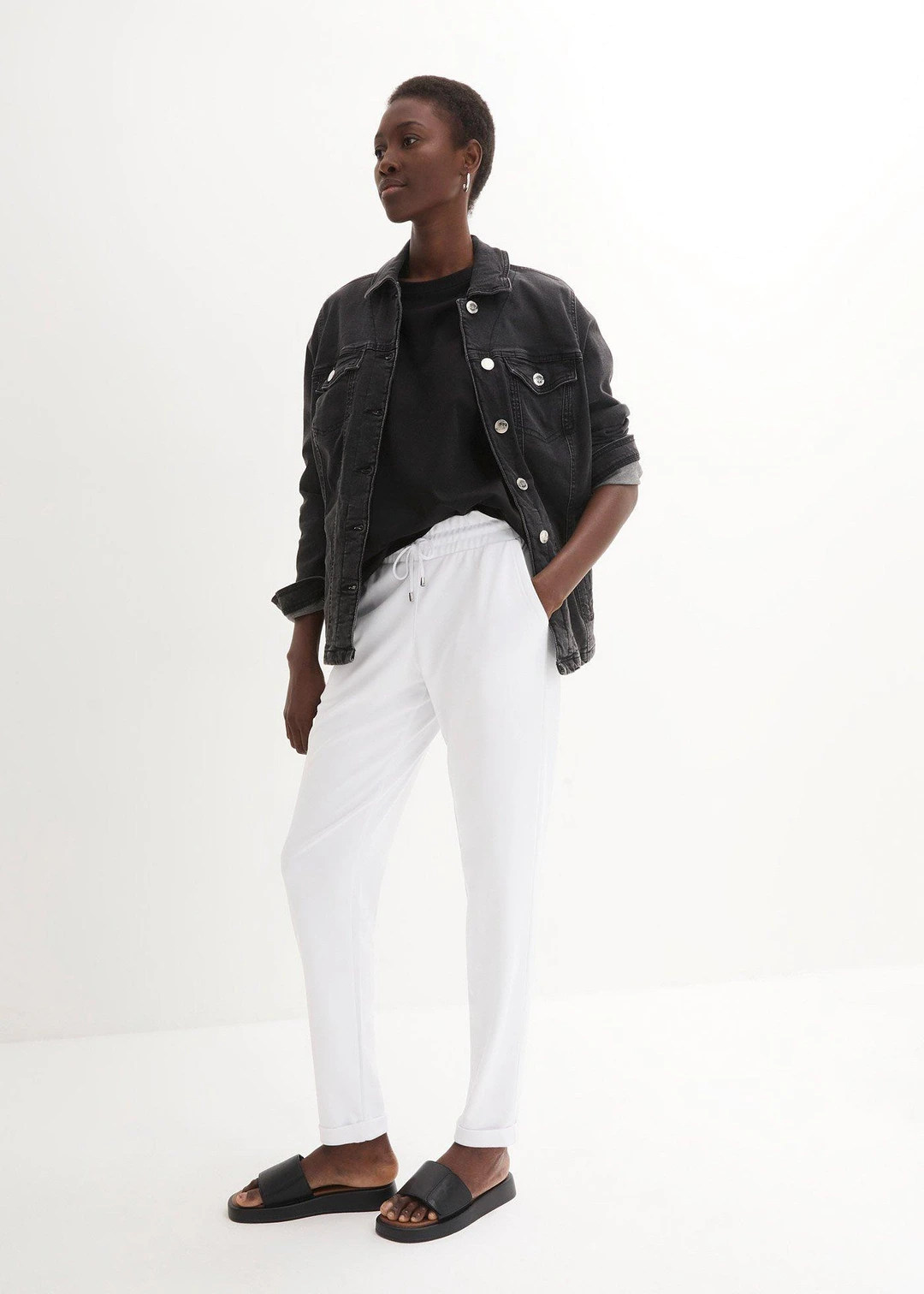 Pantalon à taille élastiquée en Punto di Roma confortable - 2