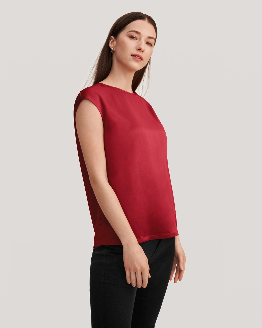 LILYSILK T Shirt Soie Femme Manches Courtes Soie De Mûrier De Haute Qualité Vêtements Pour Petites Personnes Une Élégance Intemporelle Noir Petite Xs
