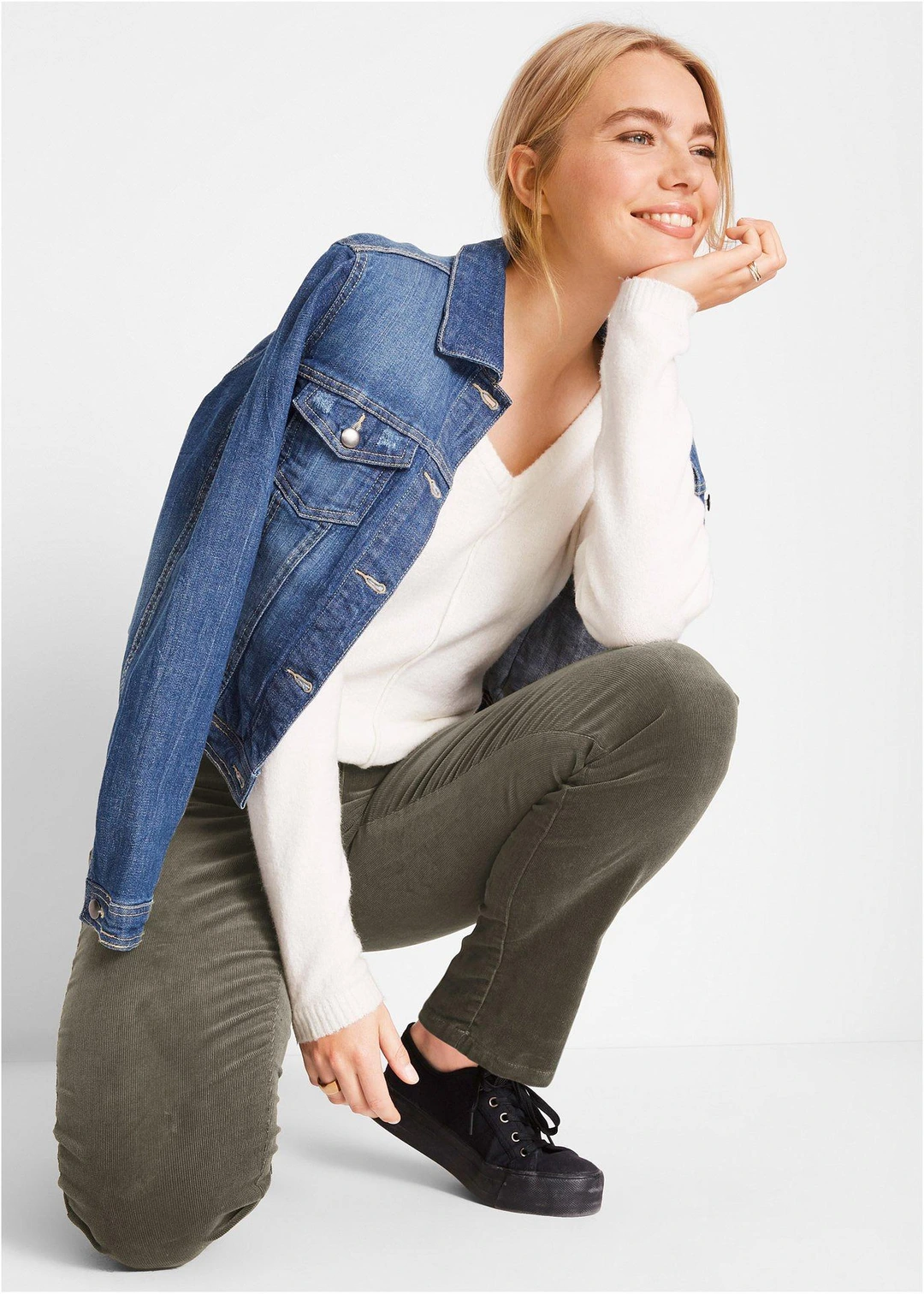 Pantalon extensible en velours côtelé - 2