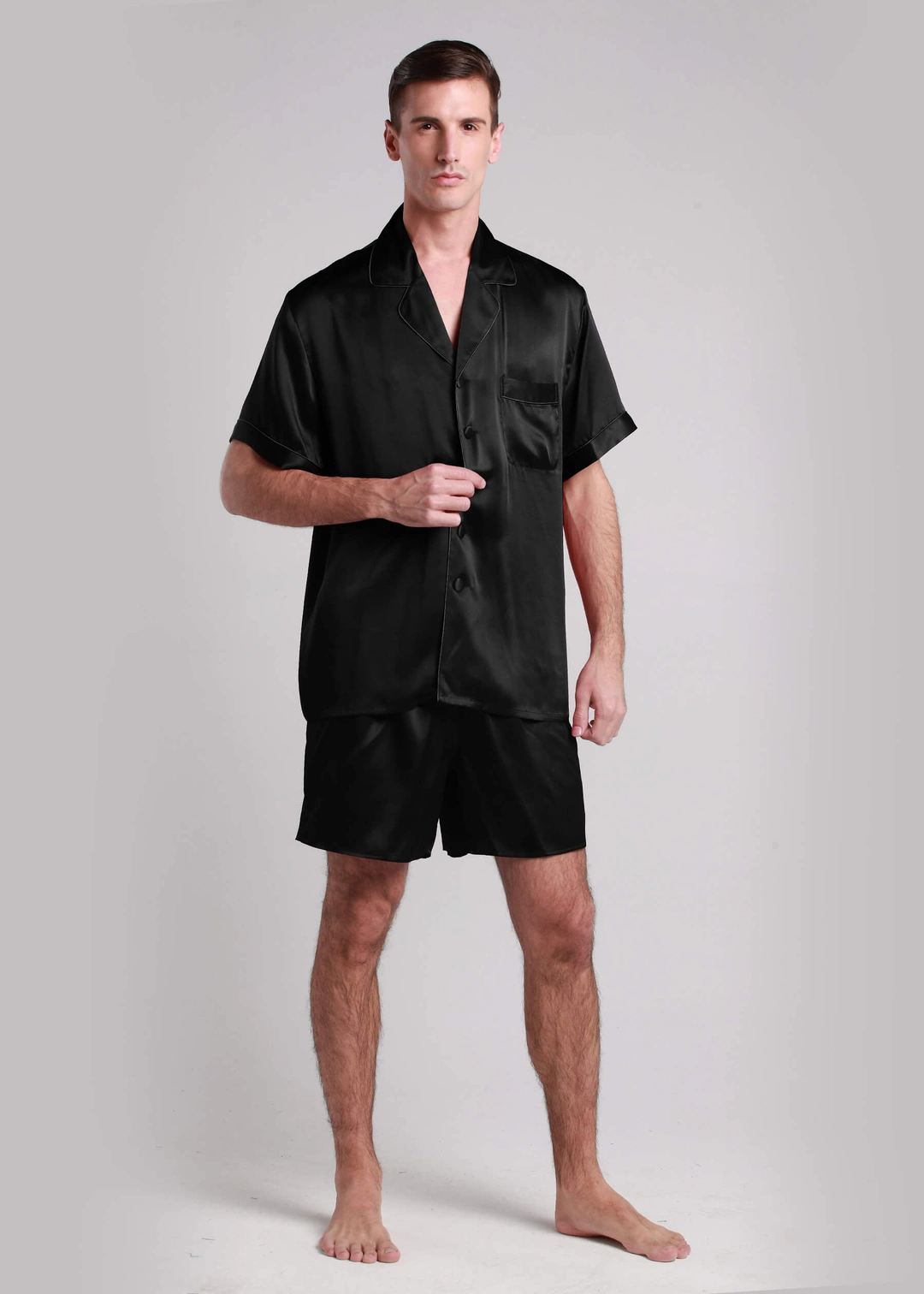 LILYSILK Pyjama en Soie M Bleu Marine