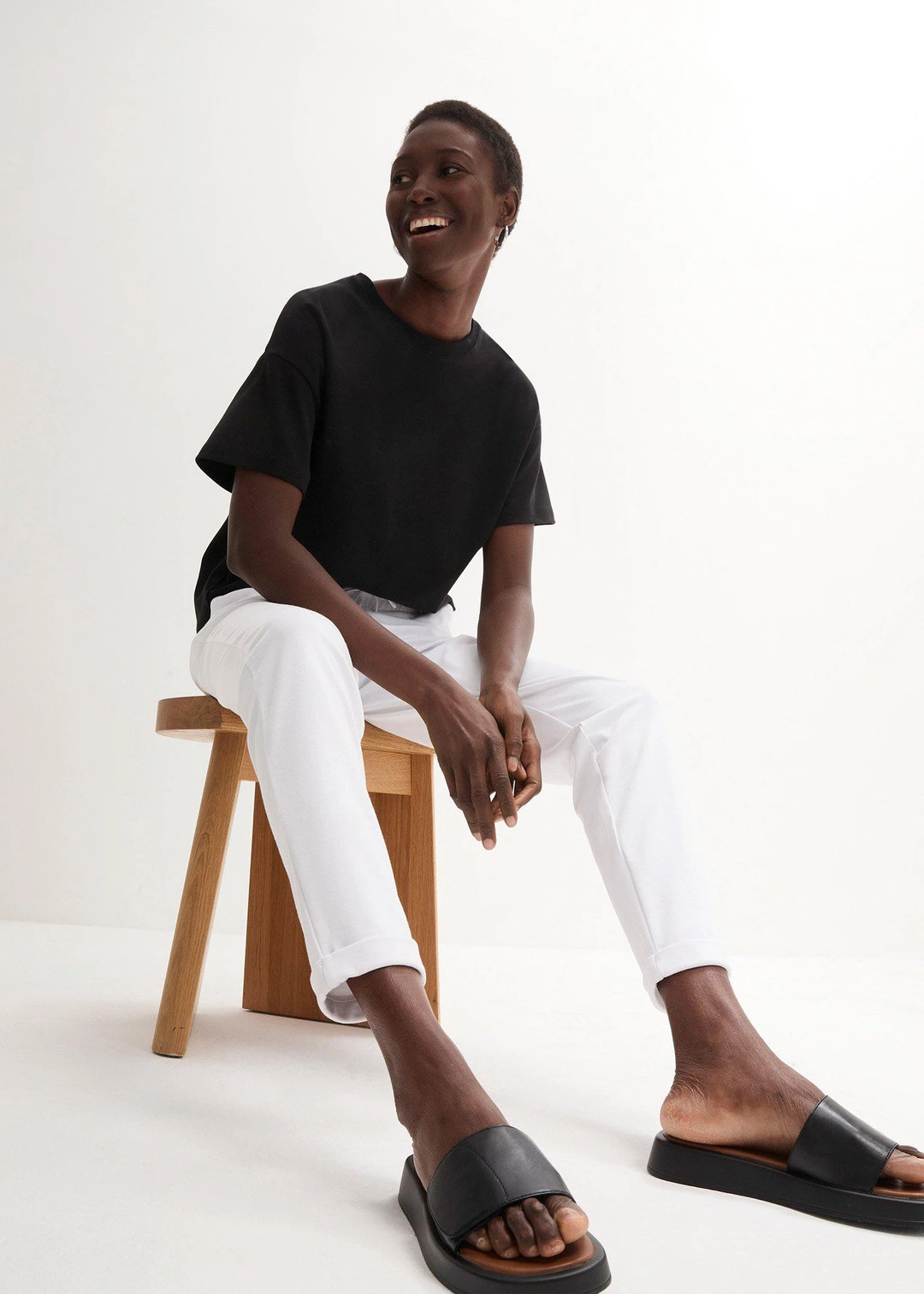 Pantalon à taille élastiquée en Punto di Roma confortable - 3