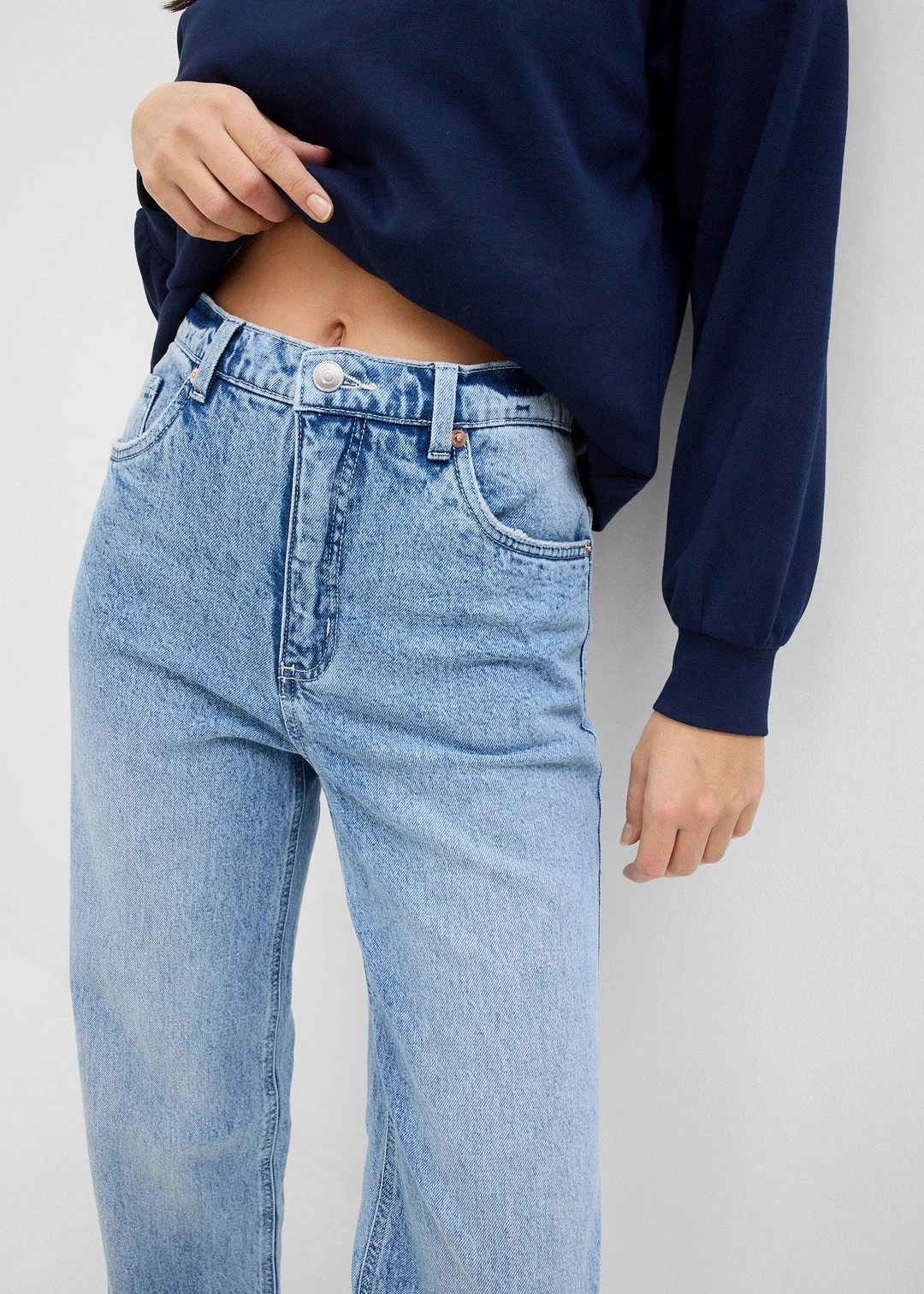 Jean large taille haute, longueur sol - 3