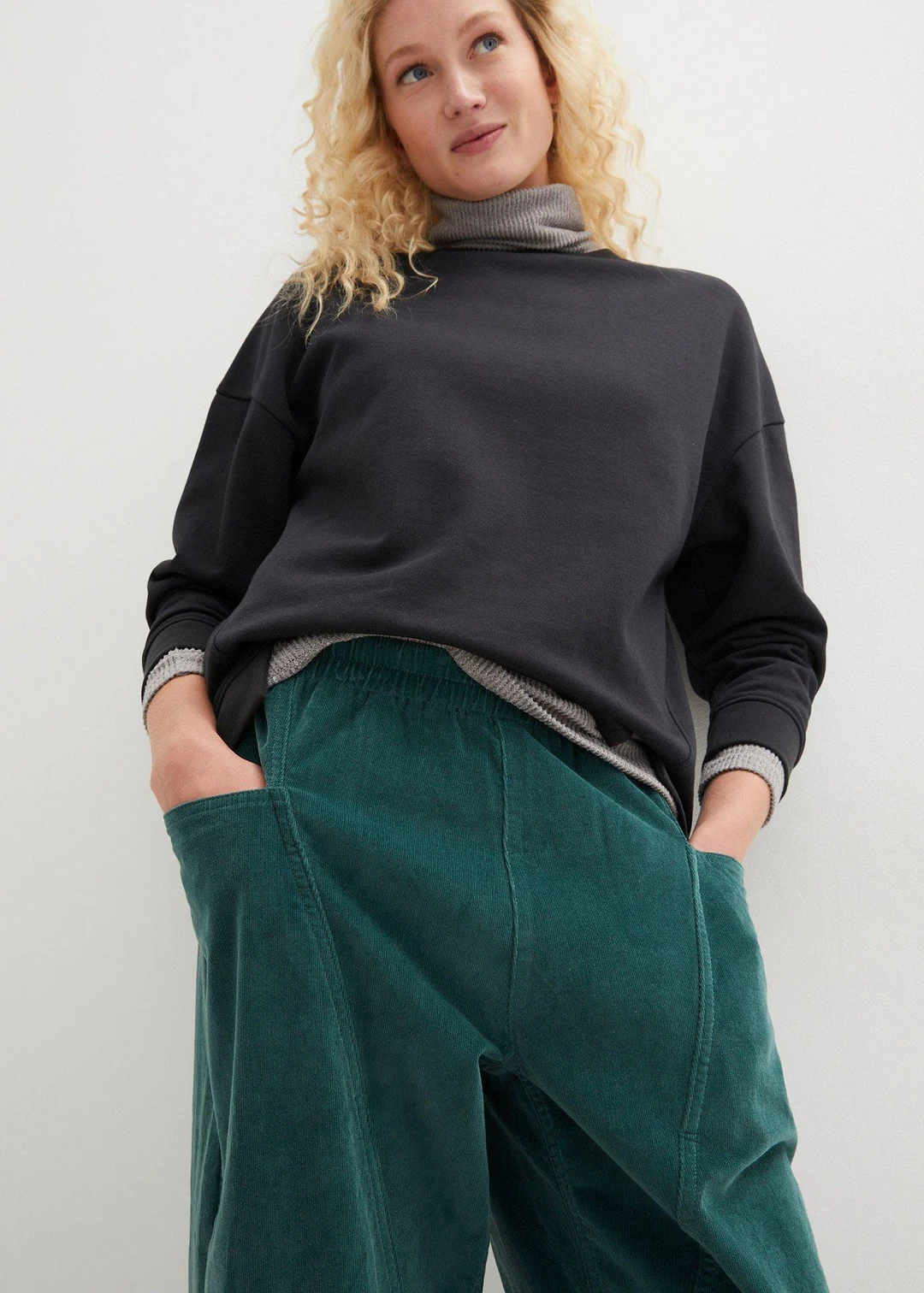 Pantalon en velours côtelé, coton extensible - 3