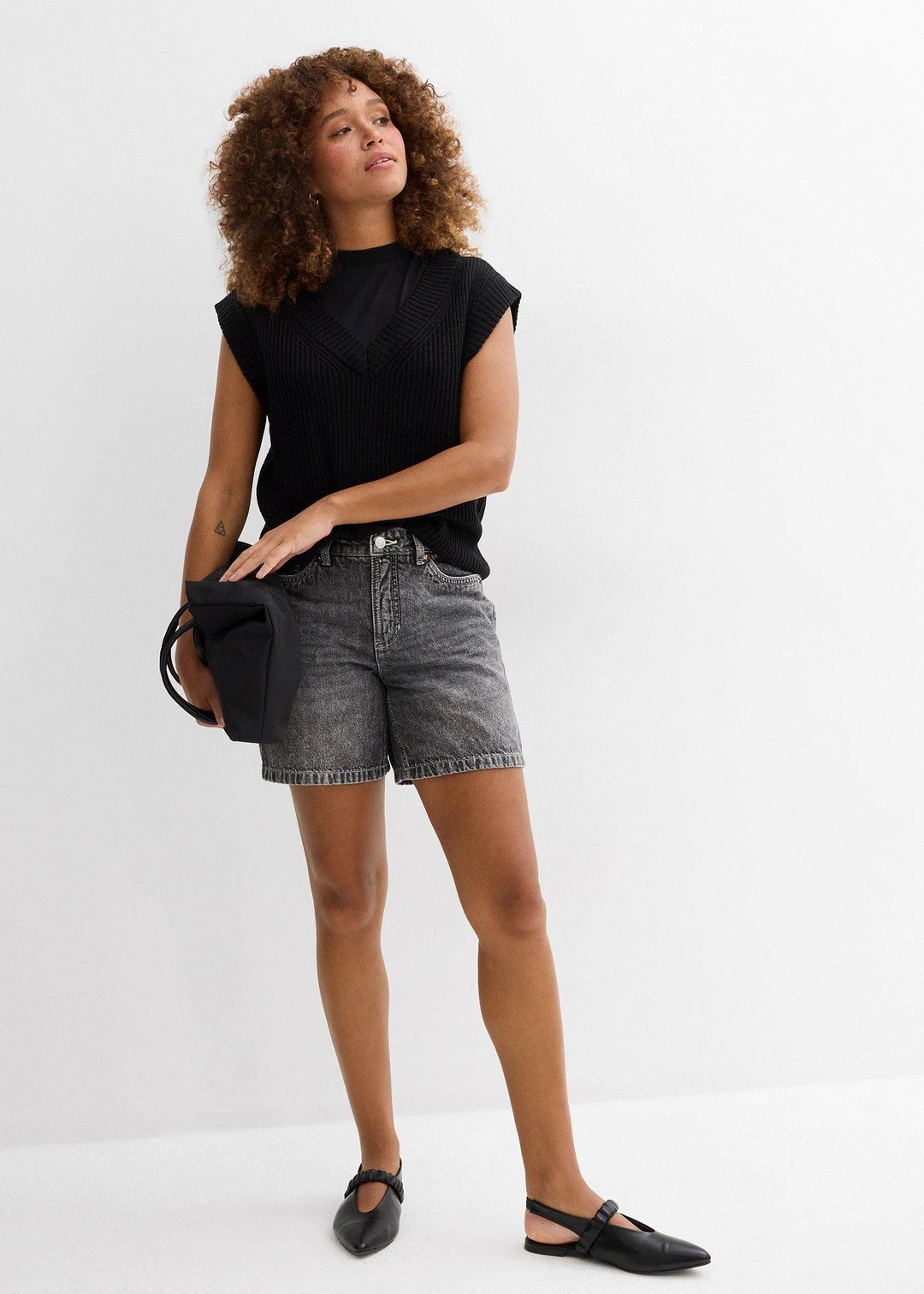Short en jean, taille mi-haute - 2