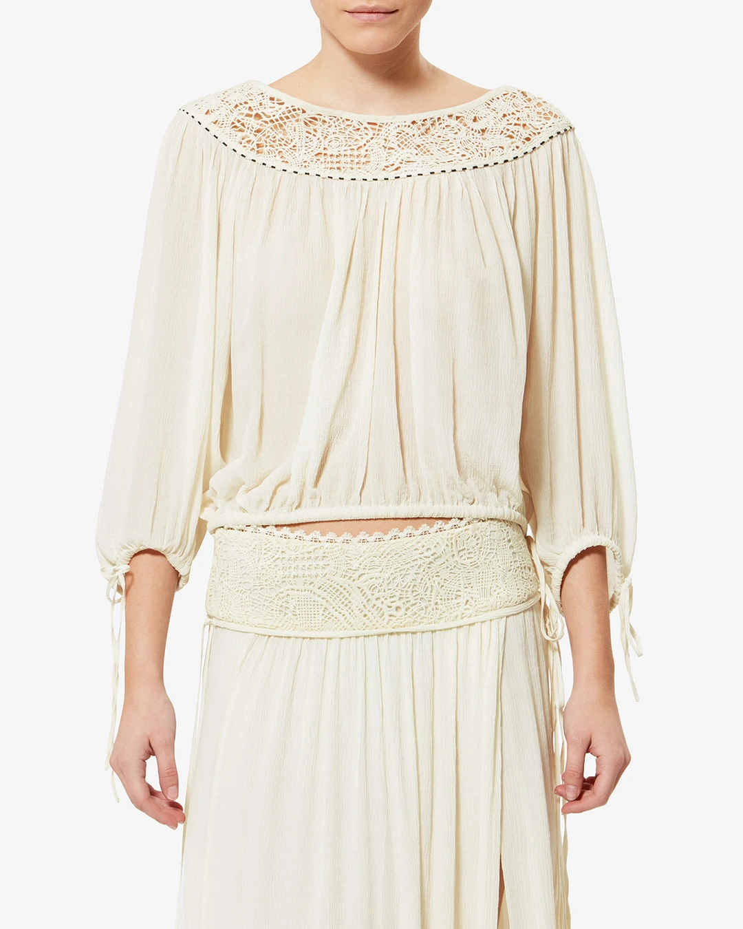 Blouse Nelida - Femme - Écru - Taille42 - Isabel Marant - Collection Été Femme - Nouvelle Collection Capsule La Riviera - 5