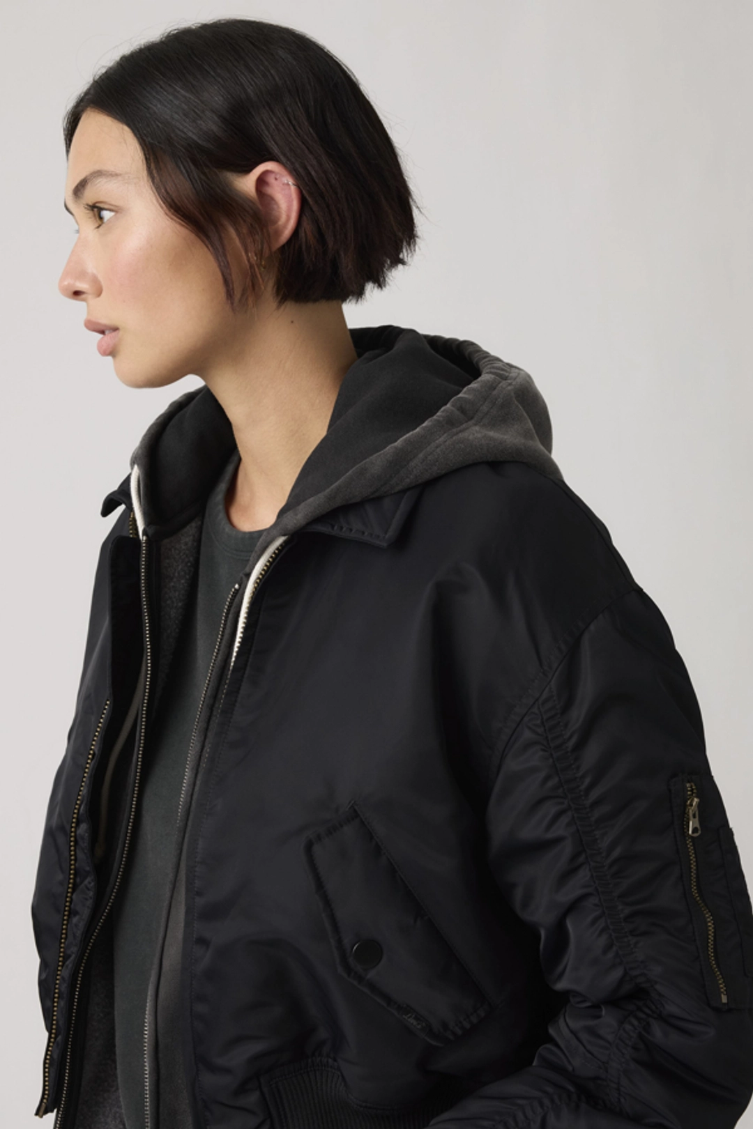 Levi's Blouson D'aviateur Crop Bowie - Femme - Noir / Anthracite Night - XS - 2
