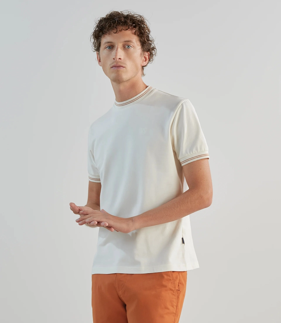 IZAC - T-shirt en piqué à manches courtes écru