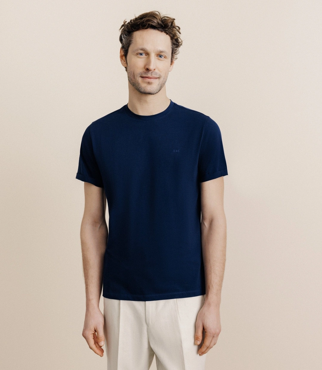 IZAC - T-shirt col rond marine