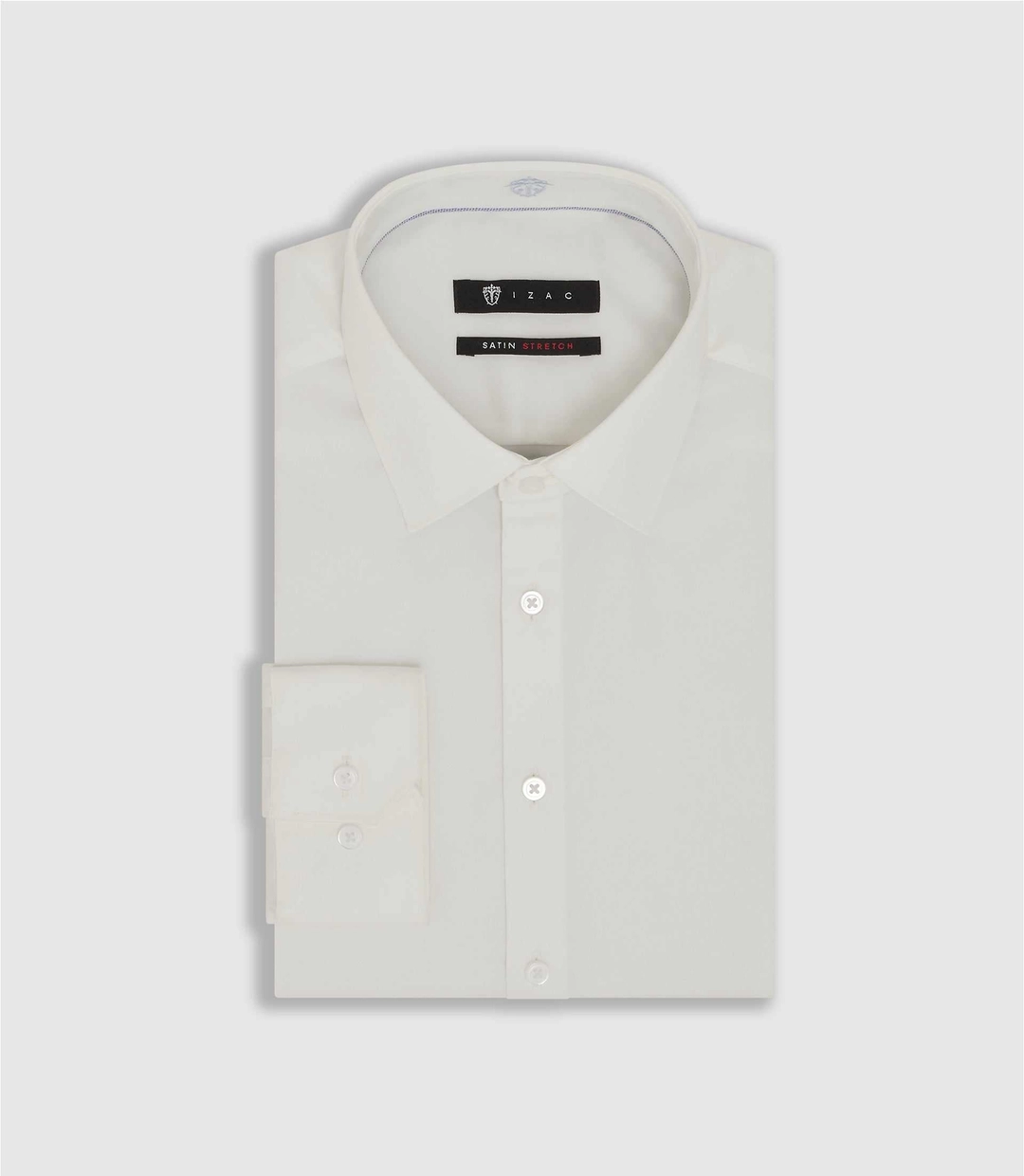 IZAC - Chemise en satin stretch écru ''Sastretchbasic''