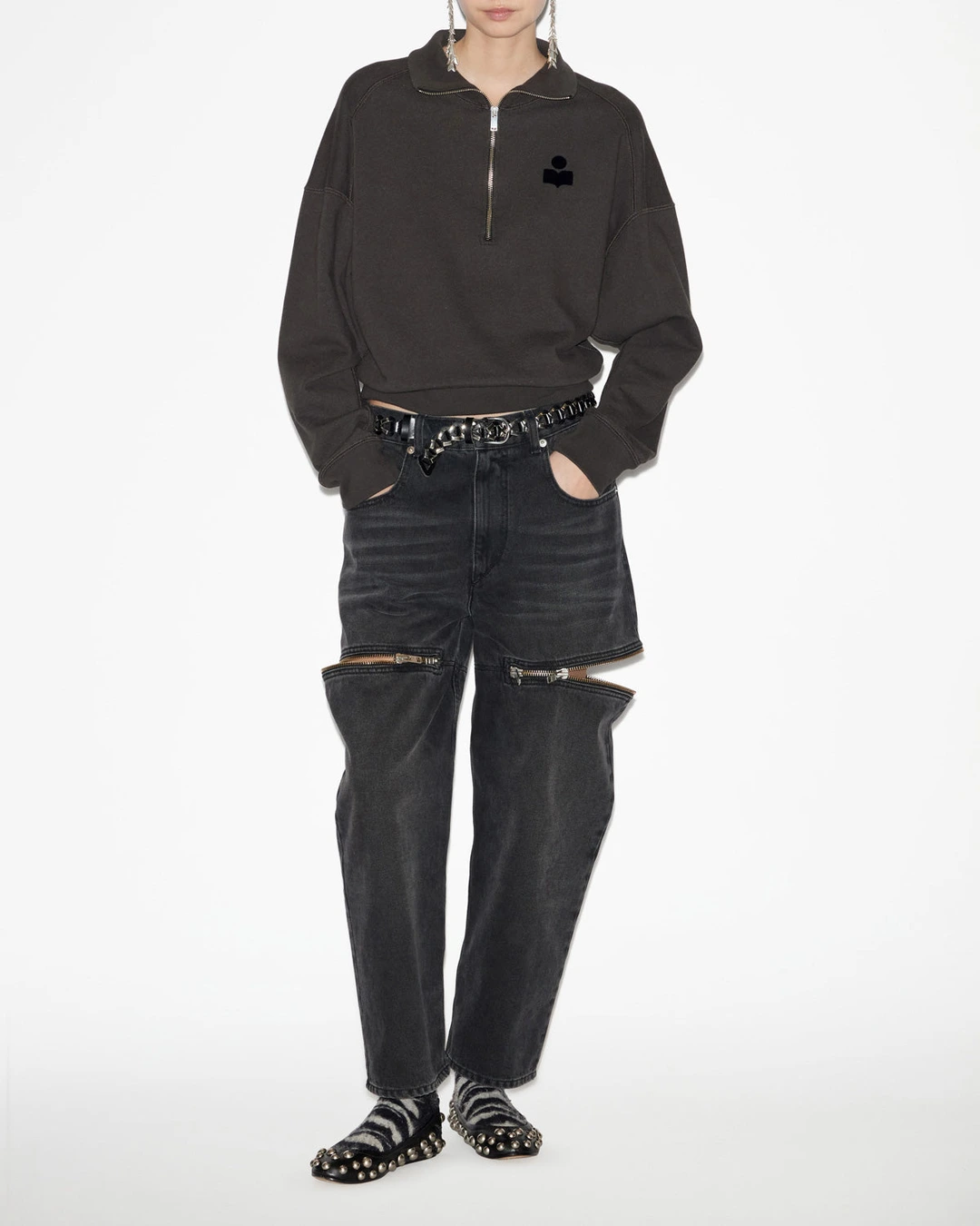 Sweatshirt Ross - Femme - Noir Délavé - Taille 36 - Marant Étoile - 4