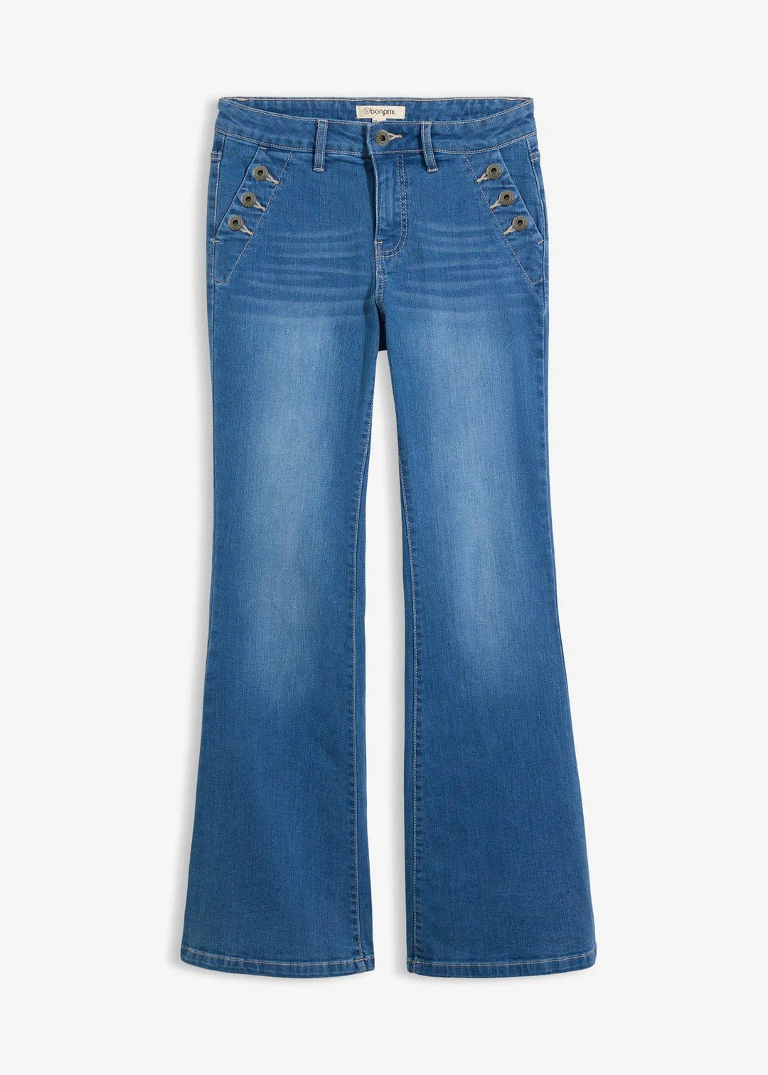 Jean flare, taille mi-haute