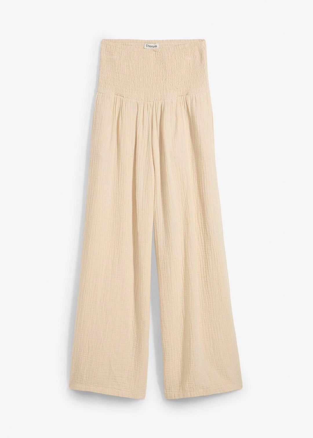 Pantalon palazzo en gaze de coton