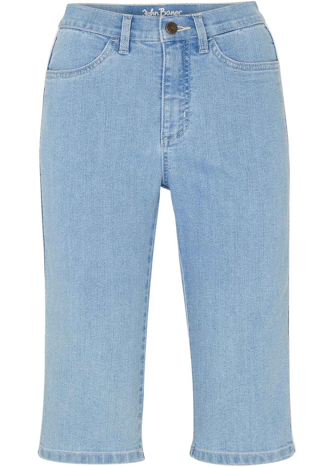 Bermuda slim en jean, taille haute