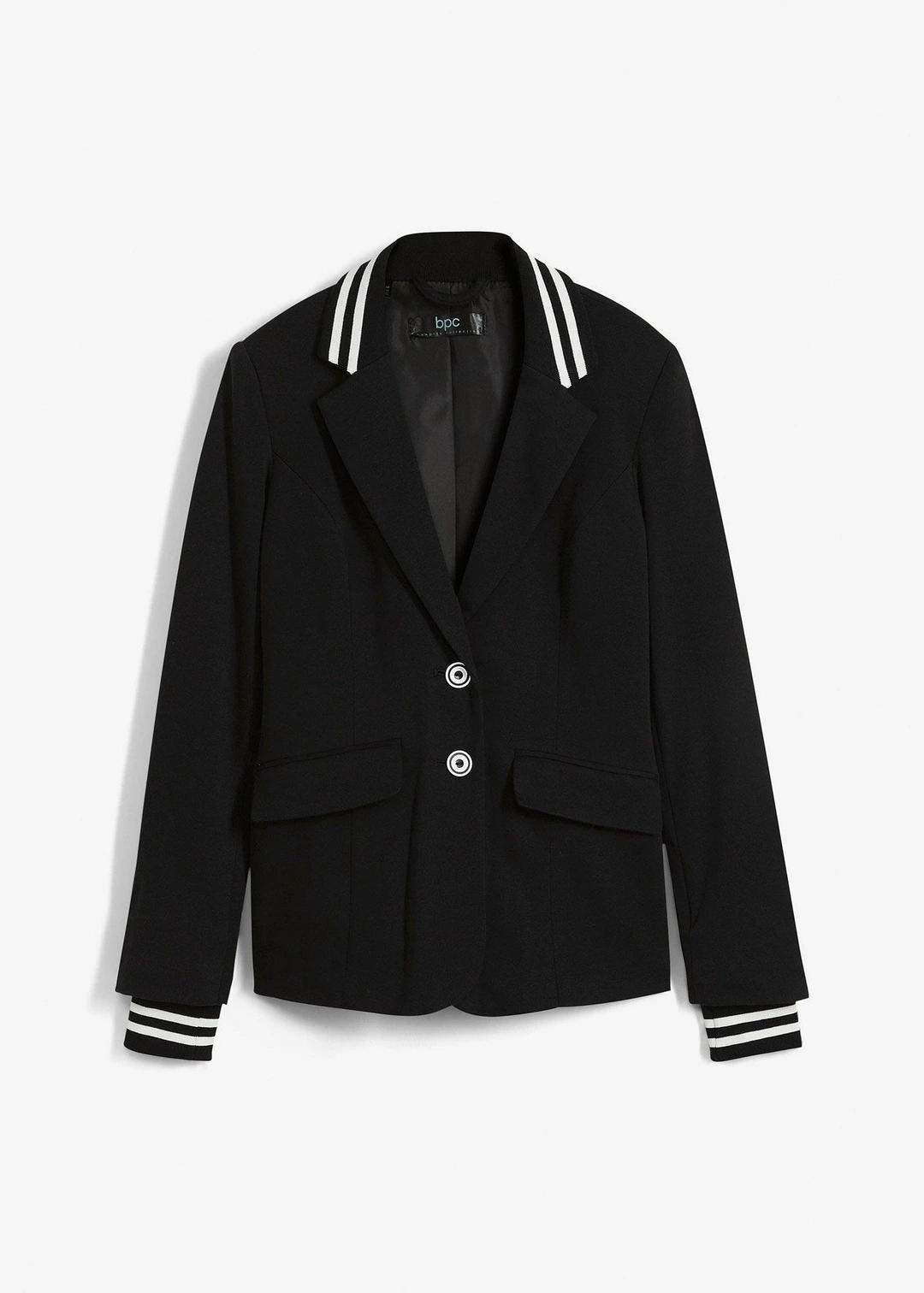 Blazer en coton à détails rayés