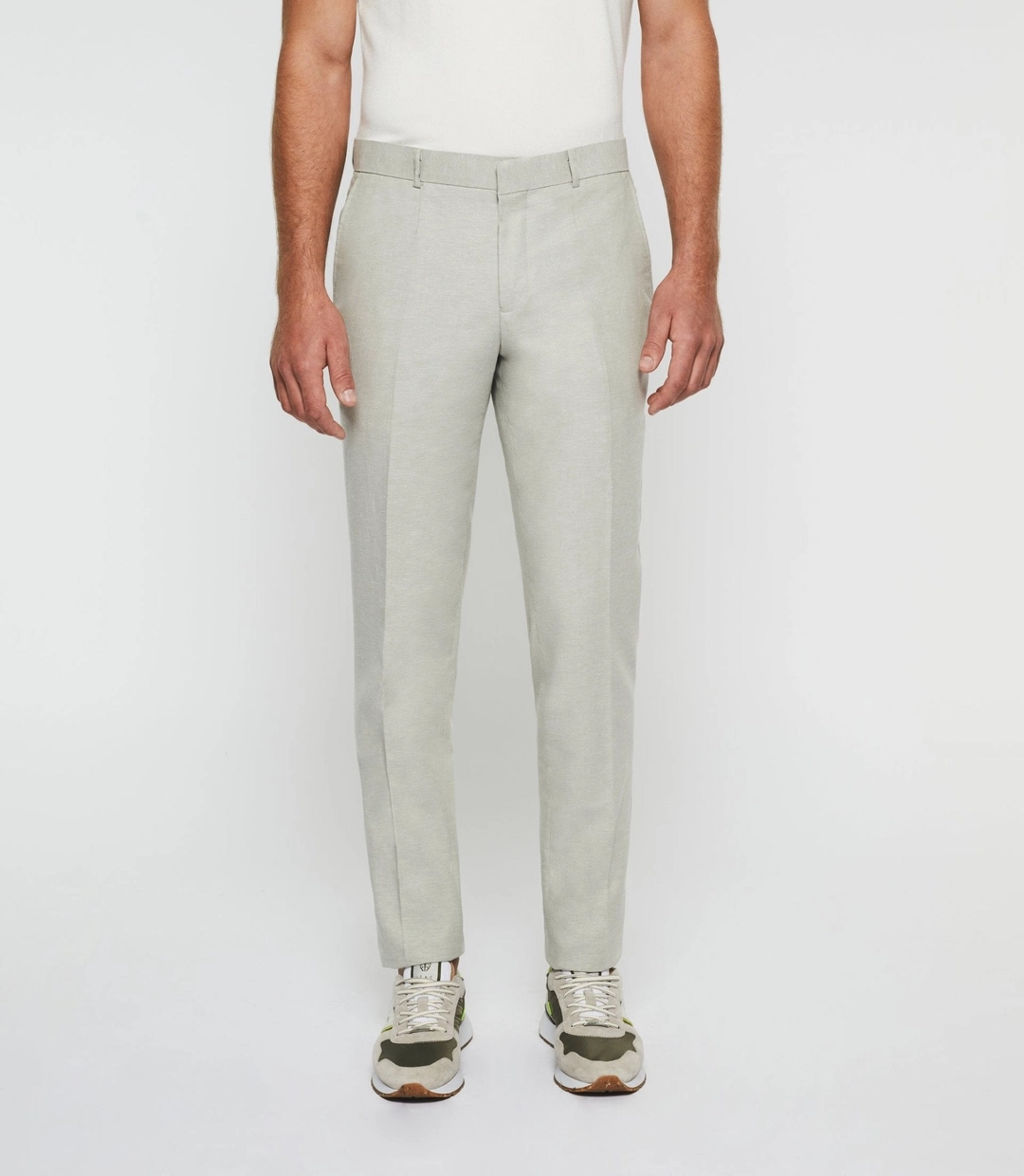 IZAC - Pantalon ville en lin vert ''Bcalice''