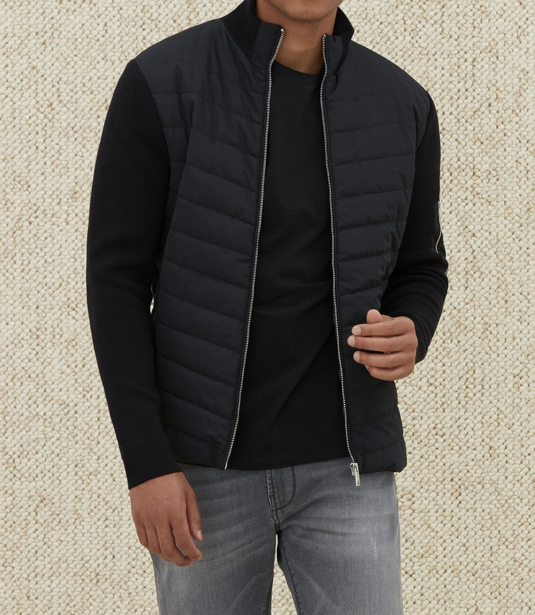 IZAC - Sweat zippé col montant noir ''SWlionel''