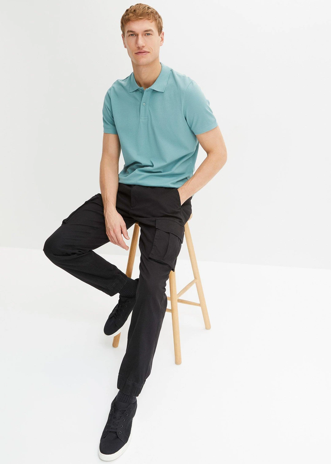 Pantalon jogger cargo droit, regular