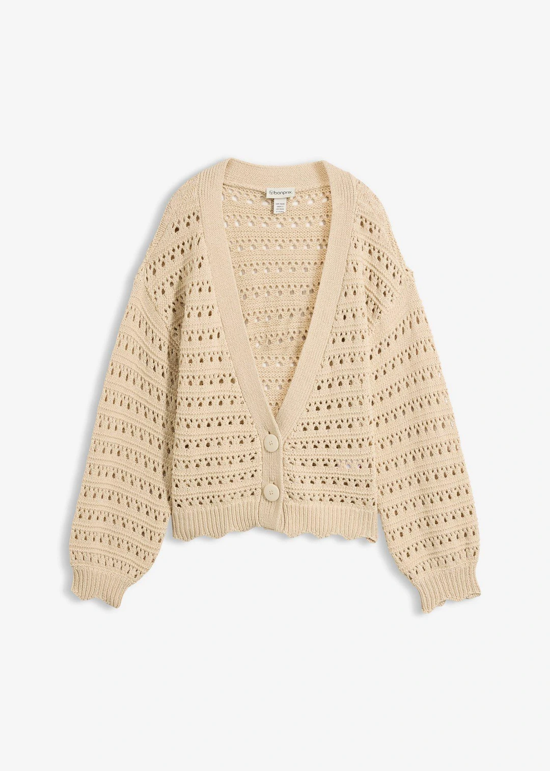 Cardigan ajouré 100% coton