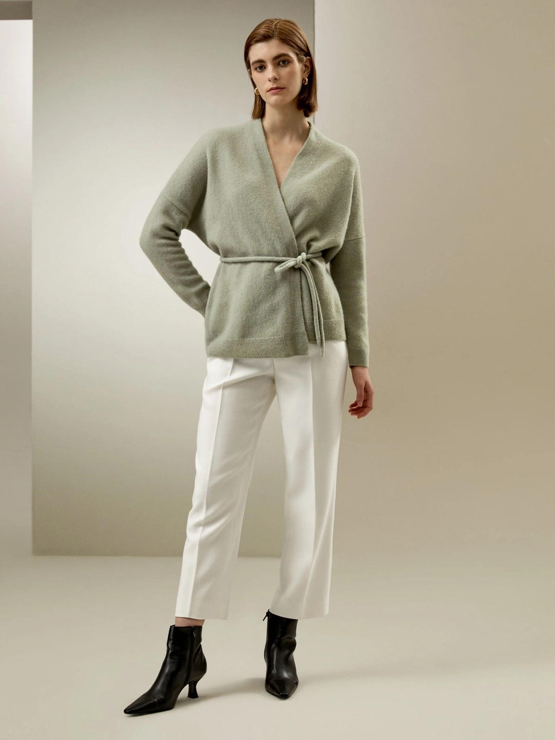 LILYSILK Cardigan En Tricot Devant Cache-Cœur Charme Classique Offrant Chaleur Tout En Restant Délicieusement Léger Gris Xl