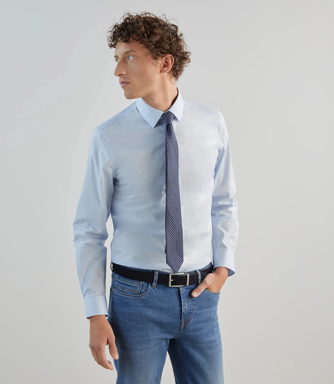 IZAC - Chemise ville avec coudières ciel