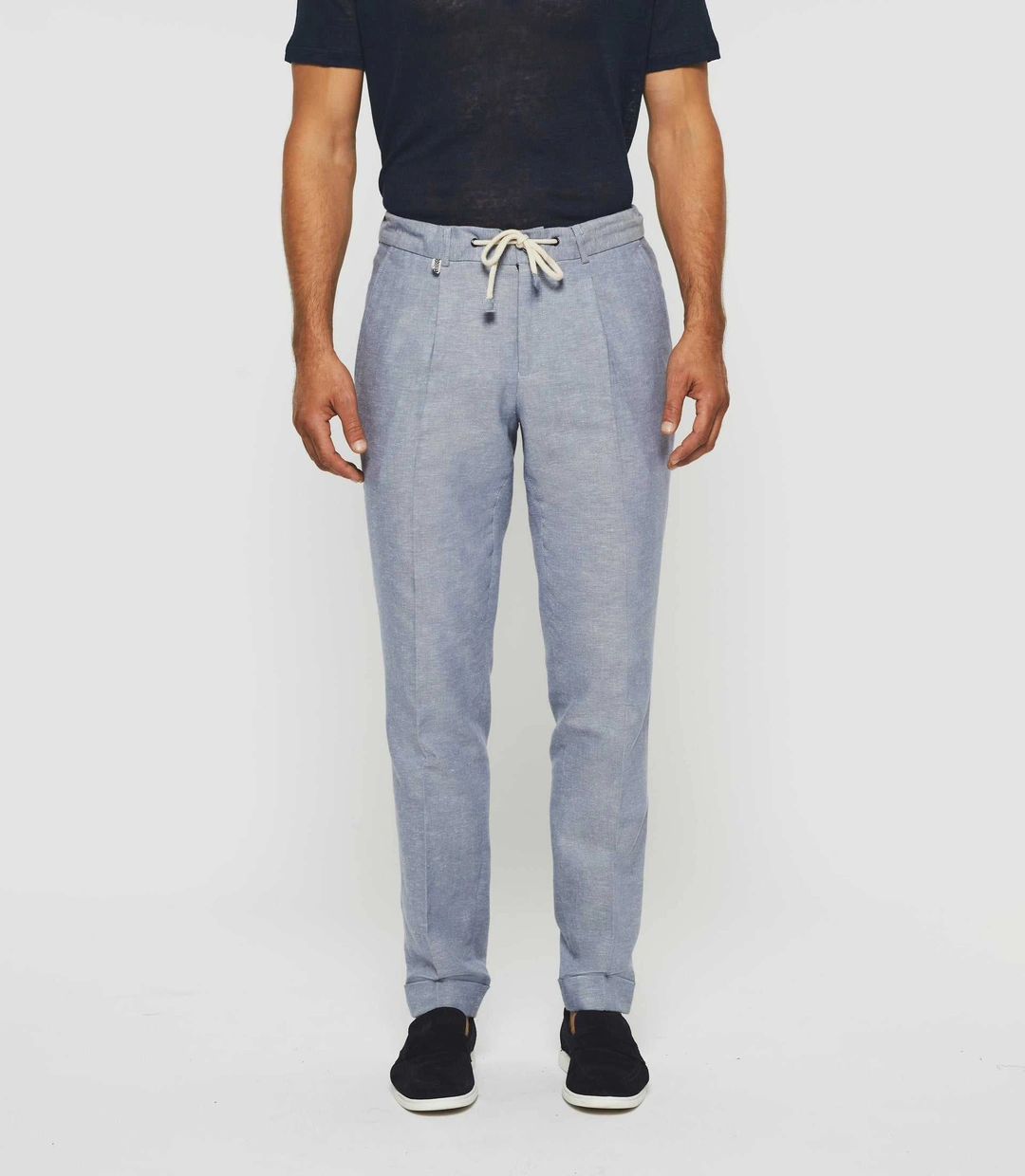 IZAC - Pantalon ville en lin bleu ciel ''Balicio''