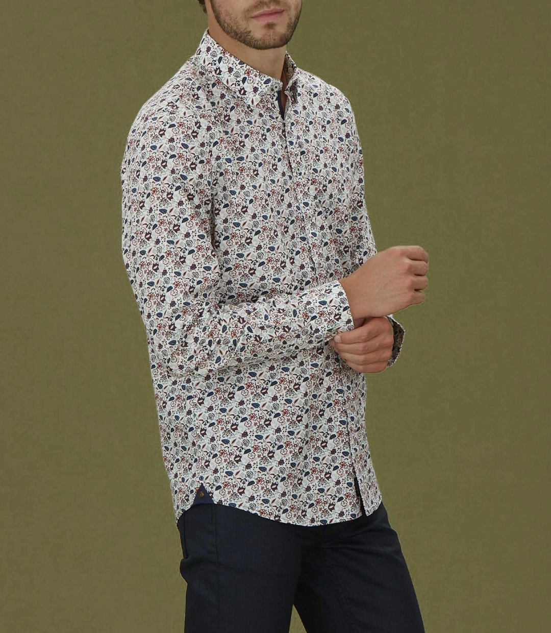 IZAC - Chemise casual imprimé rouge ''Mat''