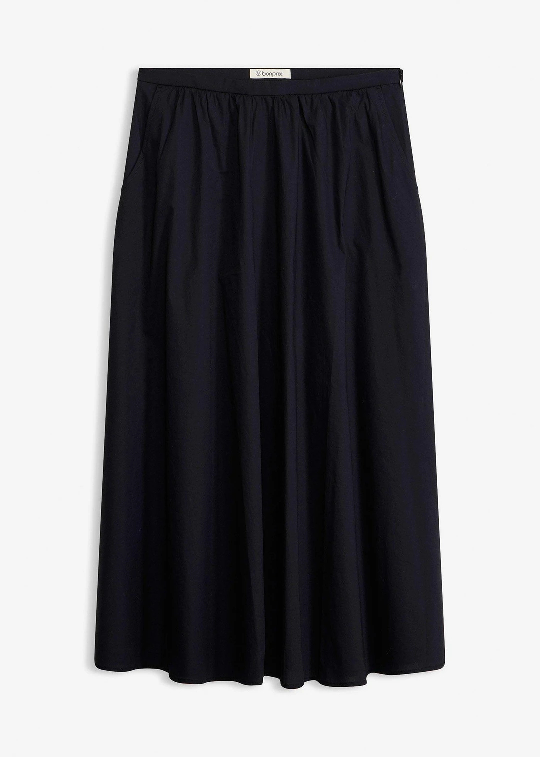 Jupe midi en coton extensible