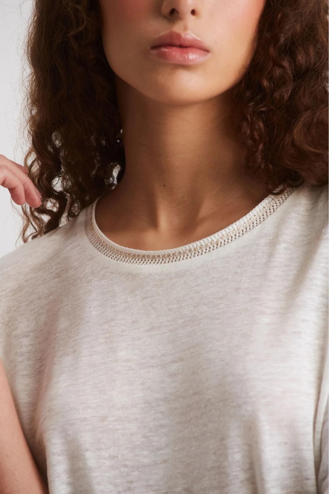 T-Shirt lin - AGNES - Blanc