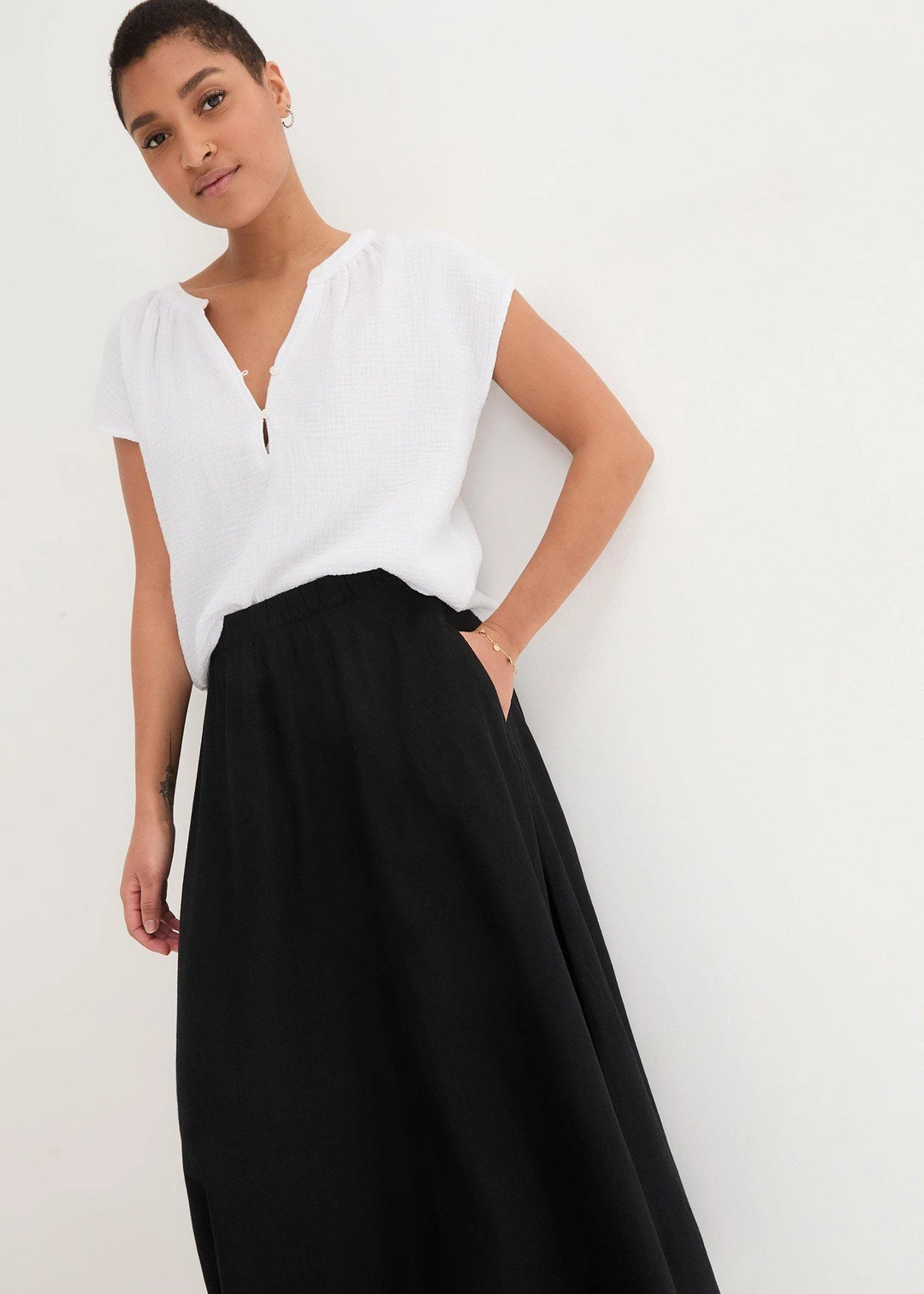 Jupe midi en lin majoritaire - 3