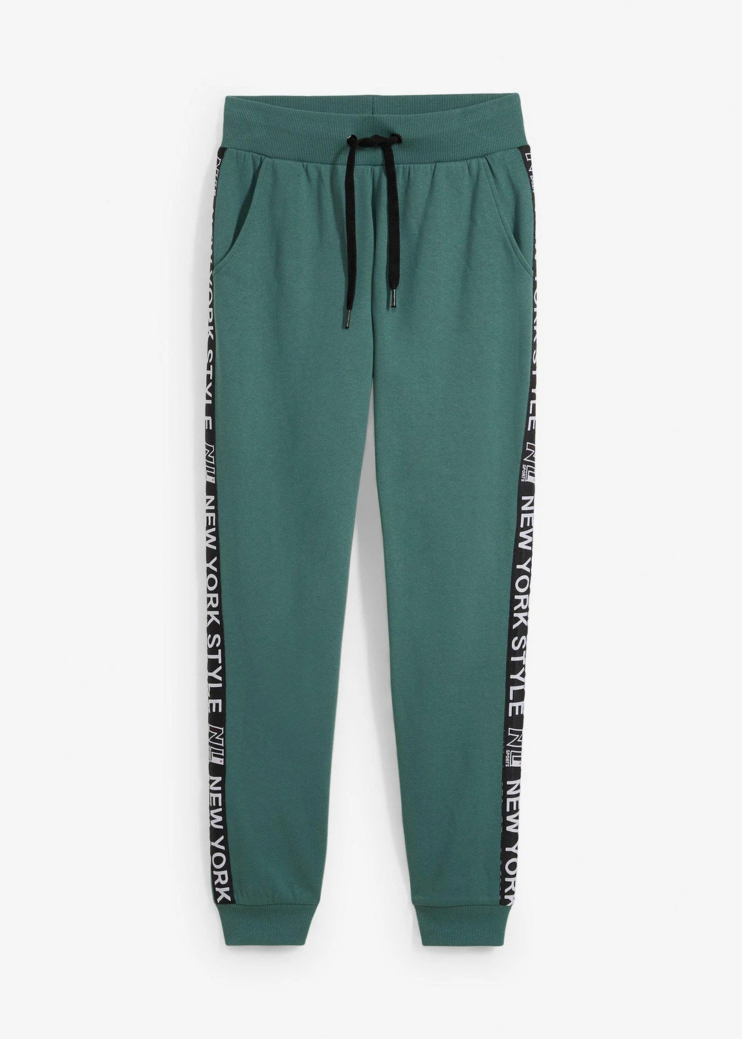 Pantalon de jogging avec finitions bord-côtes et imprimé
