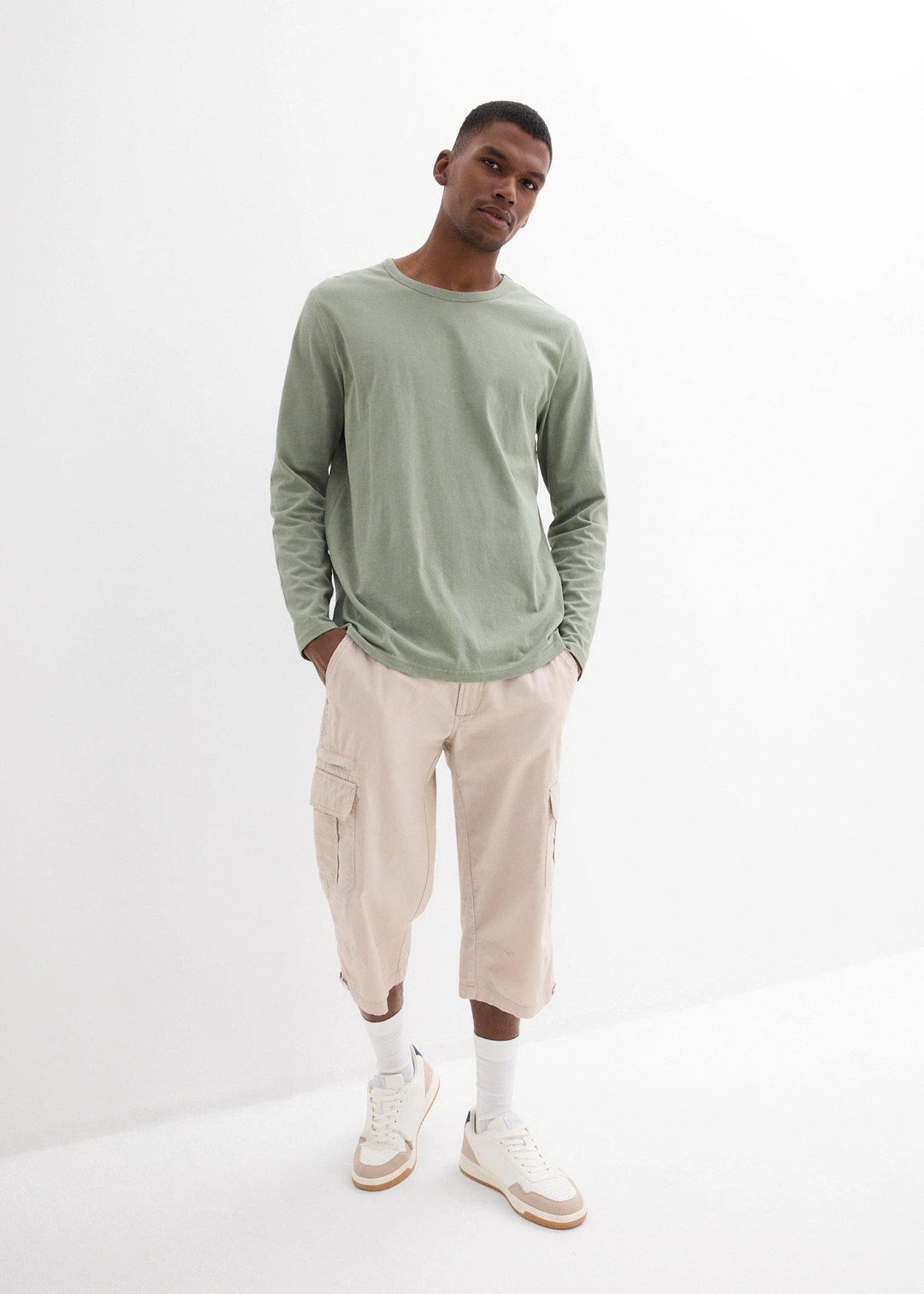 Bermuda long poches cargo regular 100% coton