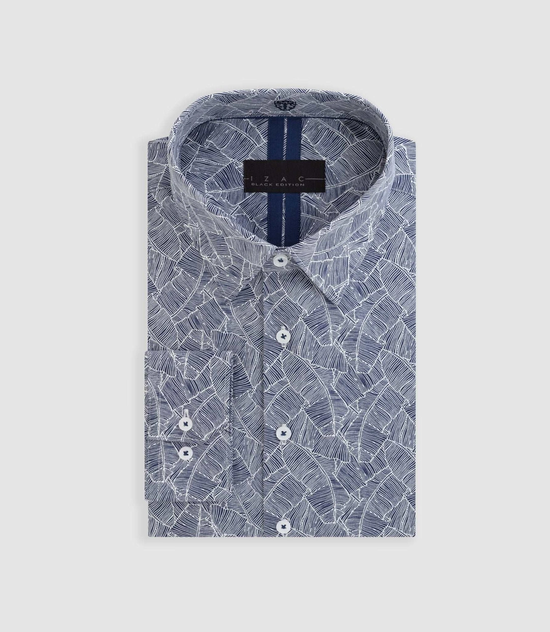 IZAC - Chemise à imprimé feuillage marine ''Damon''