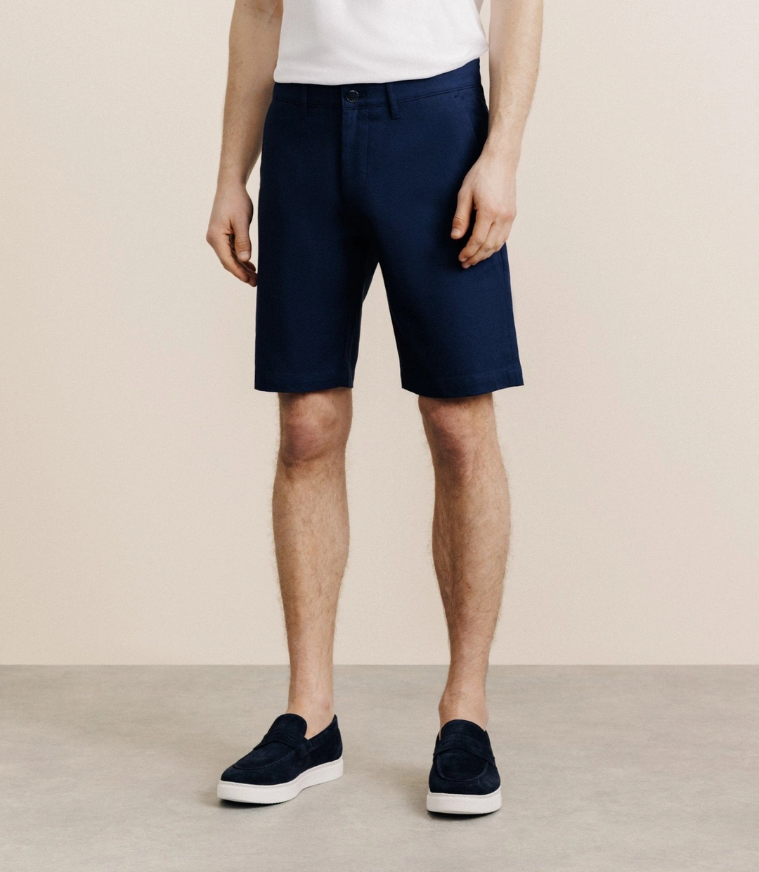 IZAC - Bermuda coton stretch marine