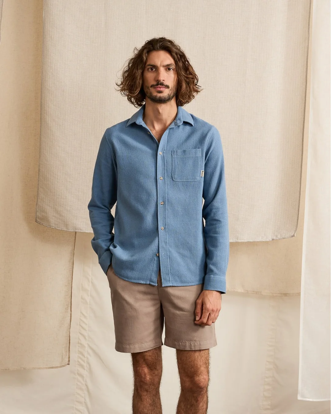 Short bleu marine lyocell - CHEVRE