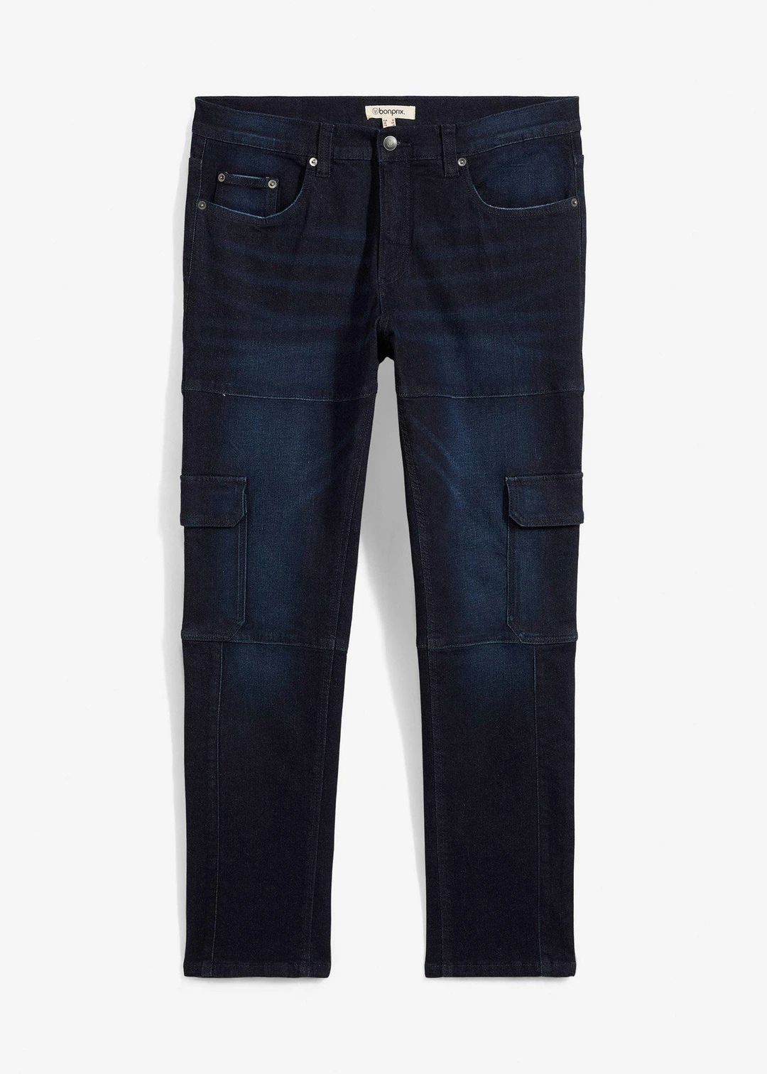 Jean slim extensible poches cargo, droit