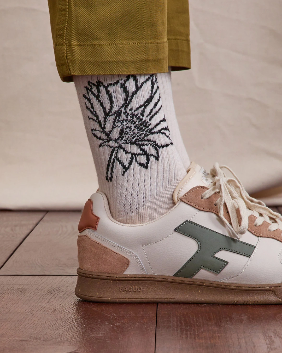 Lot de chaussettes écru et kaki - SPORT SOCKS x3