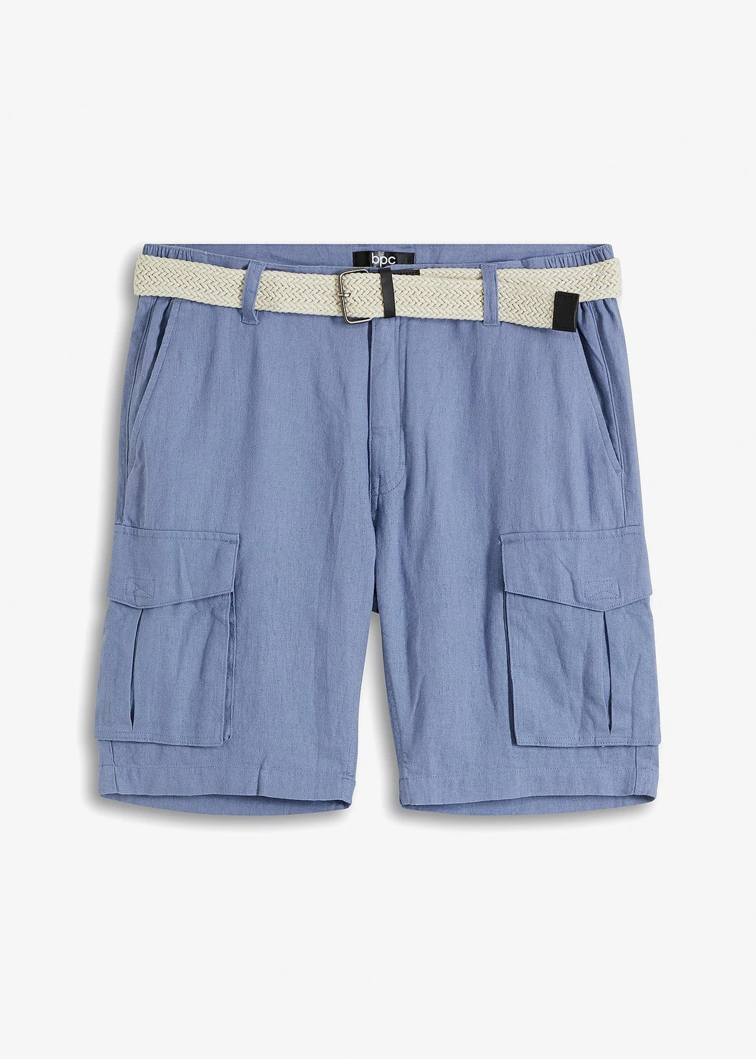 Bermuda cargo avec lin et ceinture, Regular