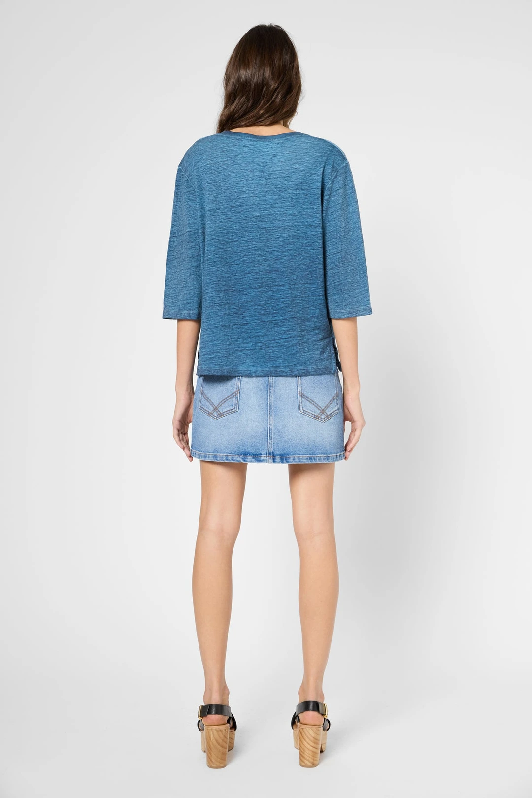 T-shirt ample en lin flammé - GINNY - Jeans - 4