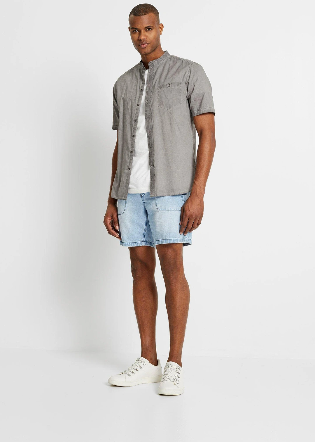 Chemise manches courtes aspect délavé