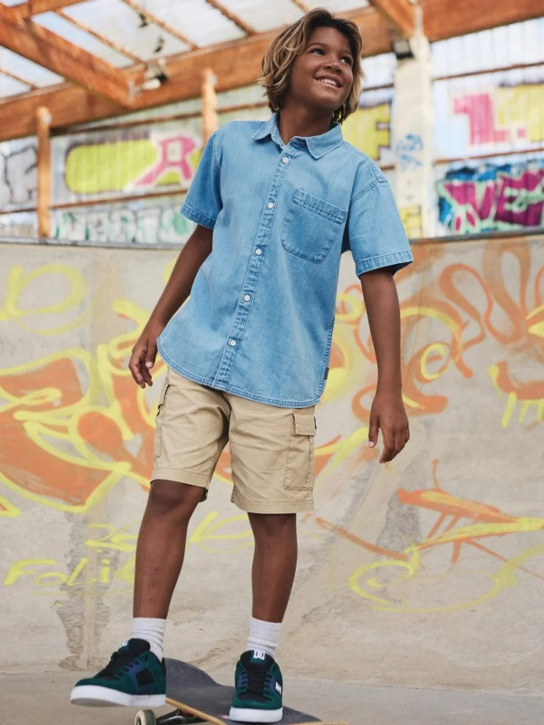 Carrigan - Chemise manches courtes pour Garçon 8-16 ans Gris