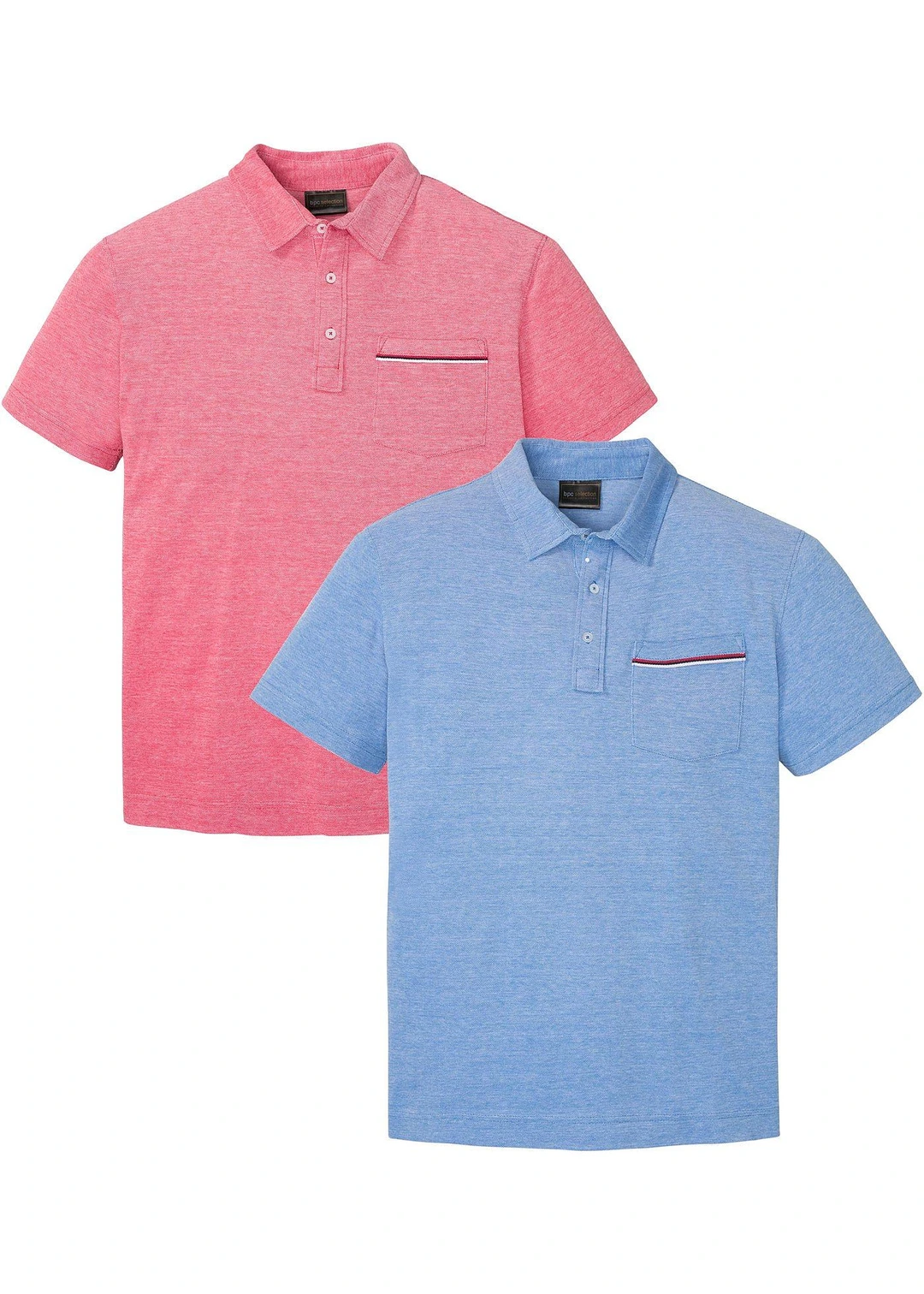 Lot de 2 polos en maille piquée, 100% coton