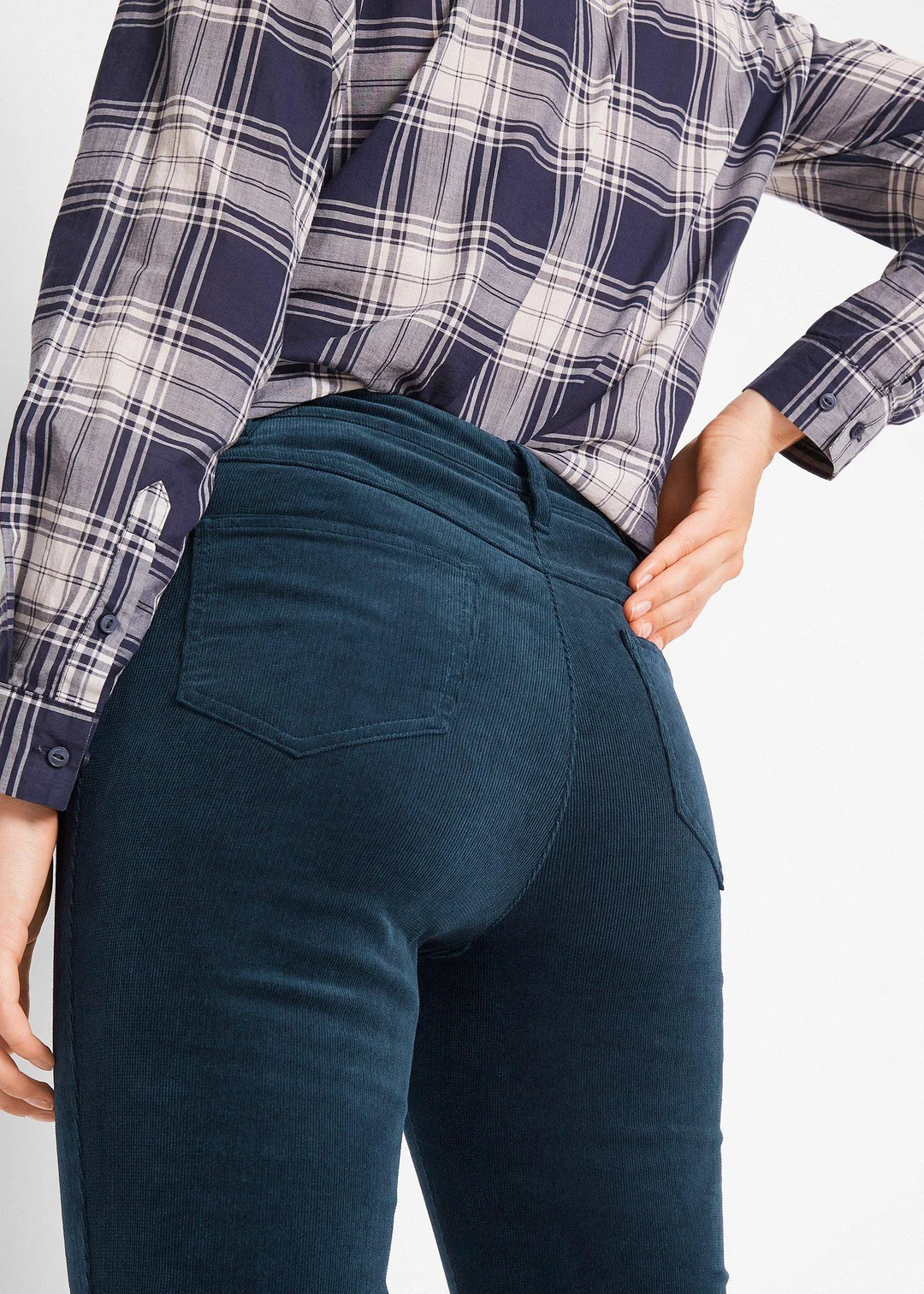 Pantalon extensible en velours côtelé