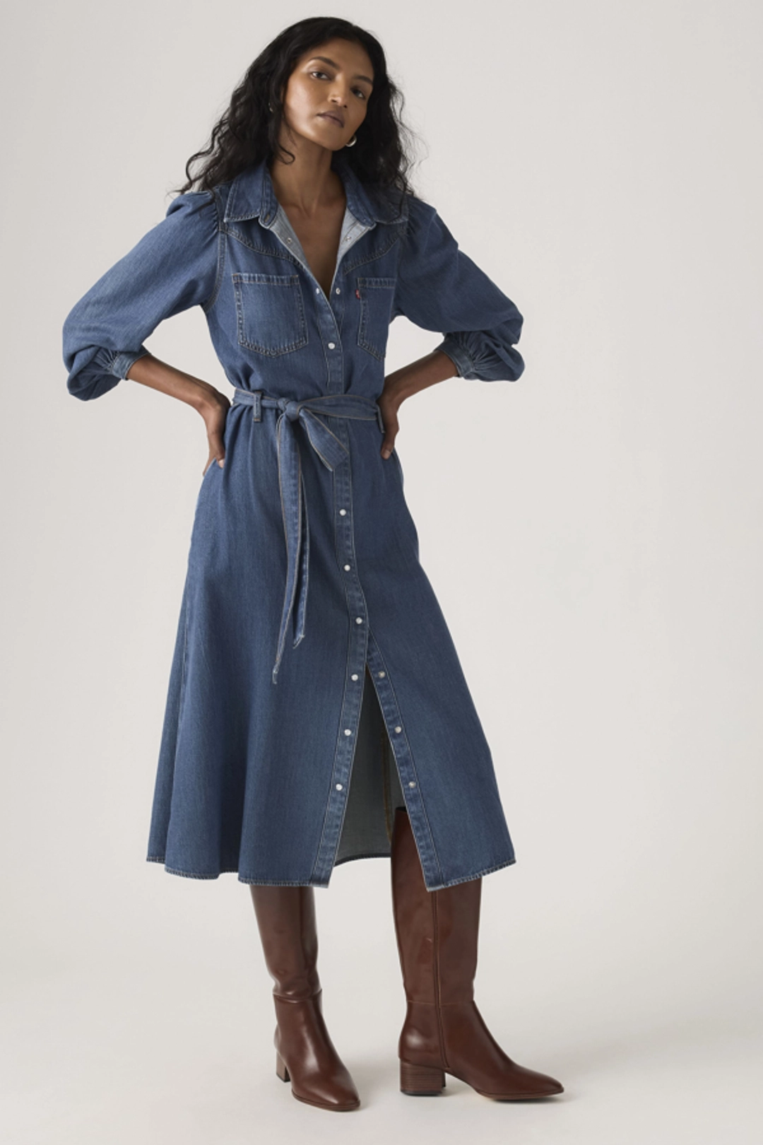 Levi's Robe Longue Et Manche Longue Journey - Femme - Bleu / Celestial Blue - XS