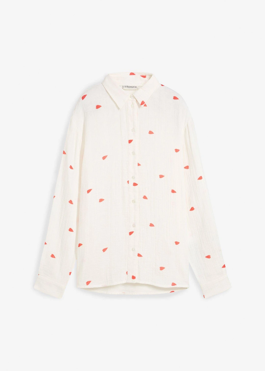 Chemisier en gaze de coton à motif cœurs