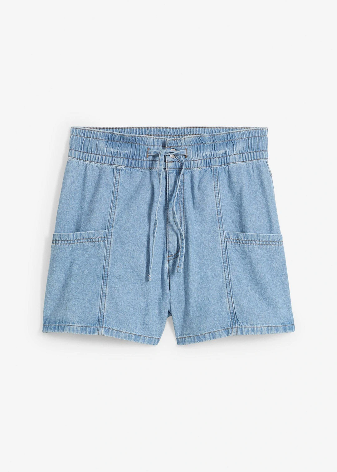 Short en jean avec taille haute élastiquée